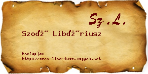 Szoó Libériusz névjegykártya